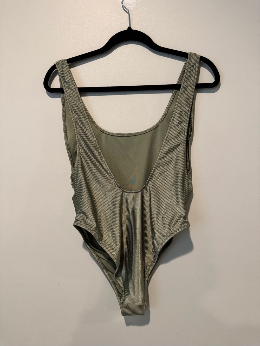 Aerie Shine Rib Birthday Scoop Cheekiest One Piece Swim Suit - Picture 3 of 3